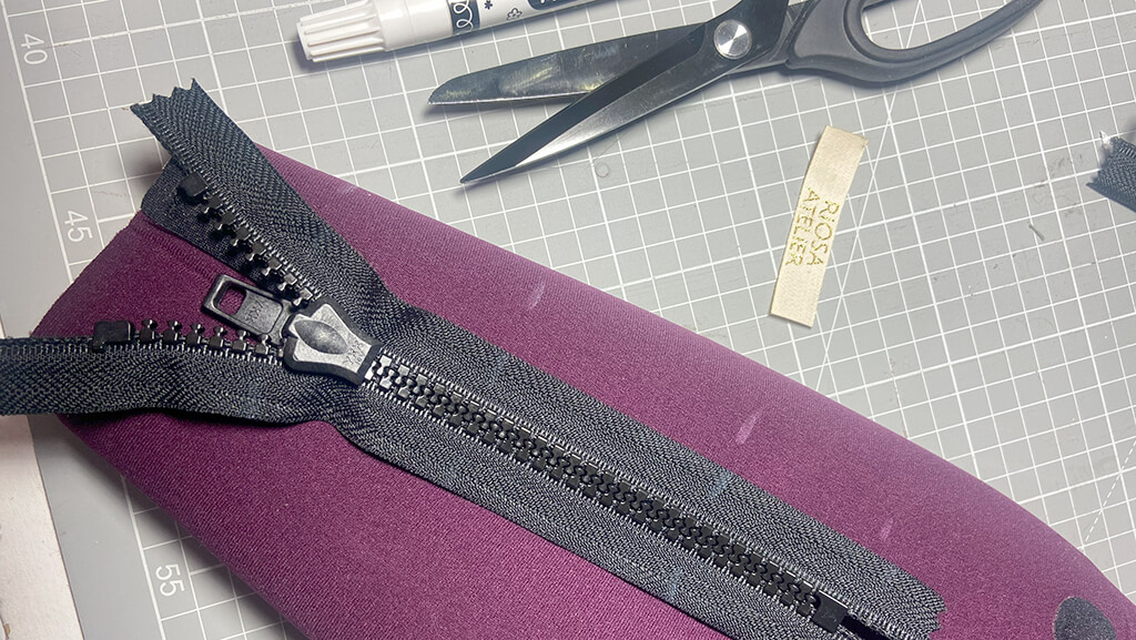Ajout de zip combinaison néoprene