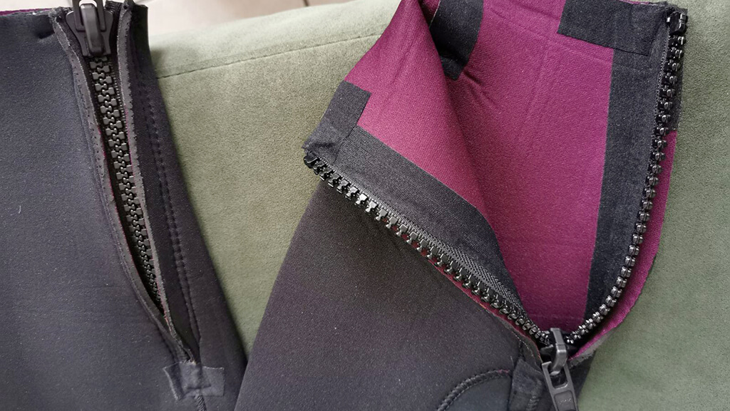 Ajout de zip combinaison néoprene - Atelier Riosa
